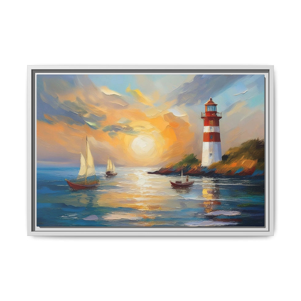 Thumbnail: Red Stripe Lighthouse - Framed