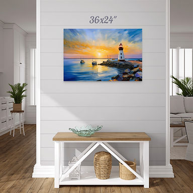 coastal landscape lighthouse painting canvas wall art