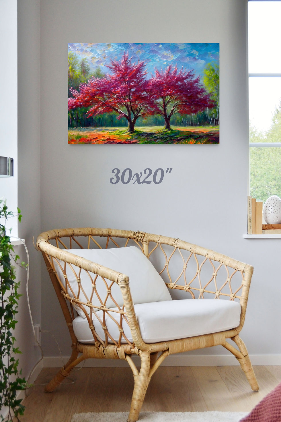Thumbnail: Painterly Redbud Tree Pair II
