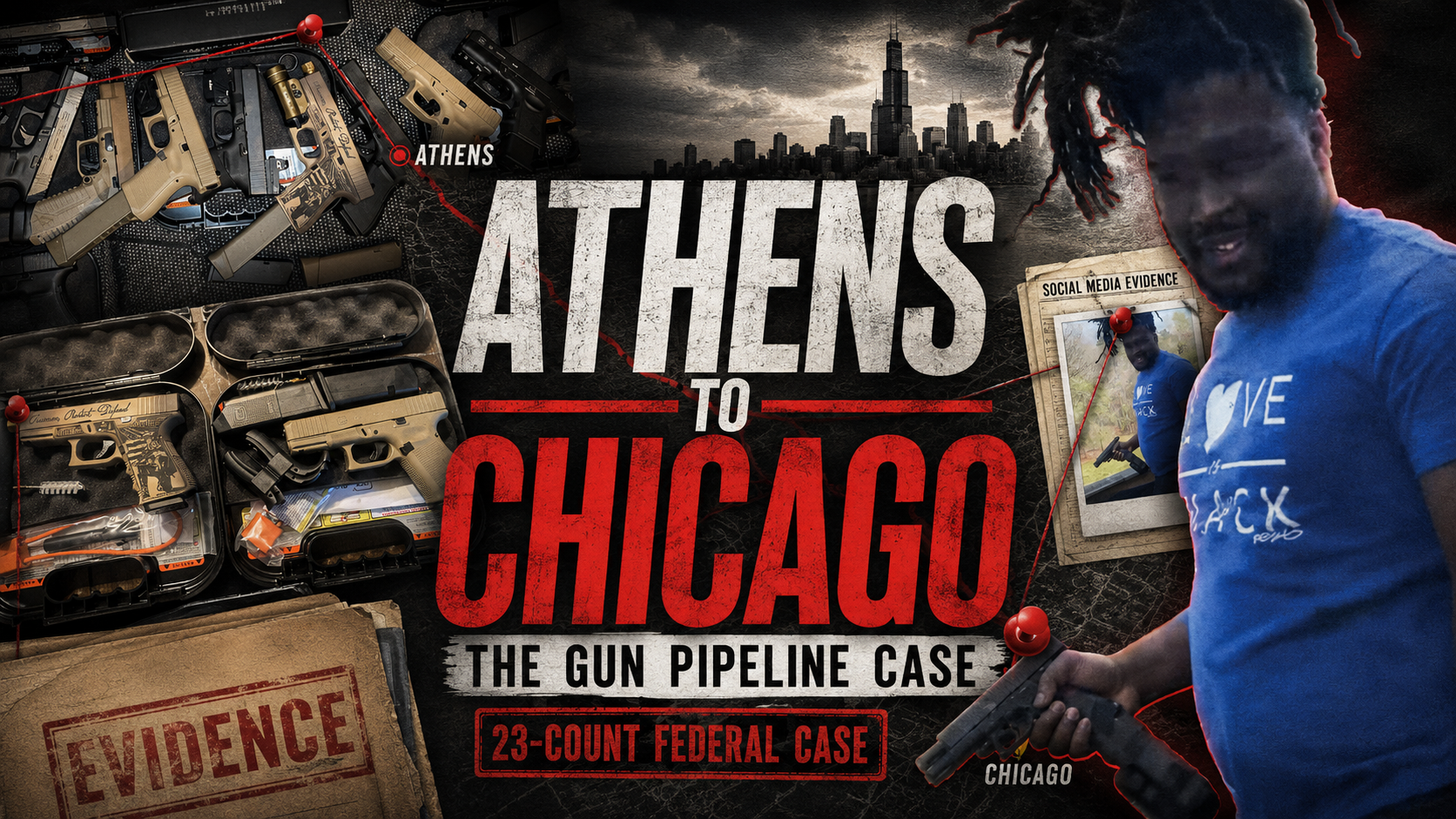 On April 15, 2026, federal prosecutors filed a 23-count indictment accusing five defendants of taking part in an alleged firearms pipeline stretching from licensed gun stores around Athens, Georgia, into Chicago.