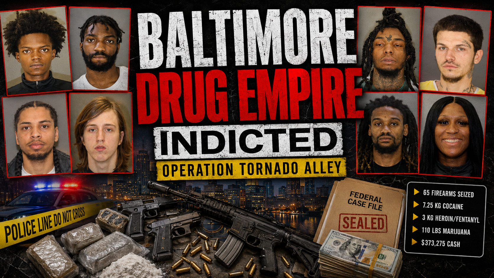 For months, investigators were quietly building what authorities later described as one of Baltimore’s biggest organized crime takedowns in years. According to prosecutors, Operation Tornado Alley was not focused on just one neighborhood crew or one stash house. The investigation allegedly centered around four separate Southwest Baltimore operating zones tied to the 1700 block of Lemmon Street, the 2000 block of West Pratt Street, the 500 block of Millington Avenue, and the 2800 block of Edmondson Avenue.