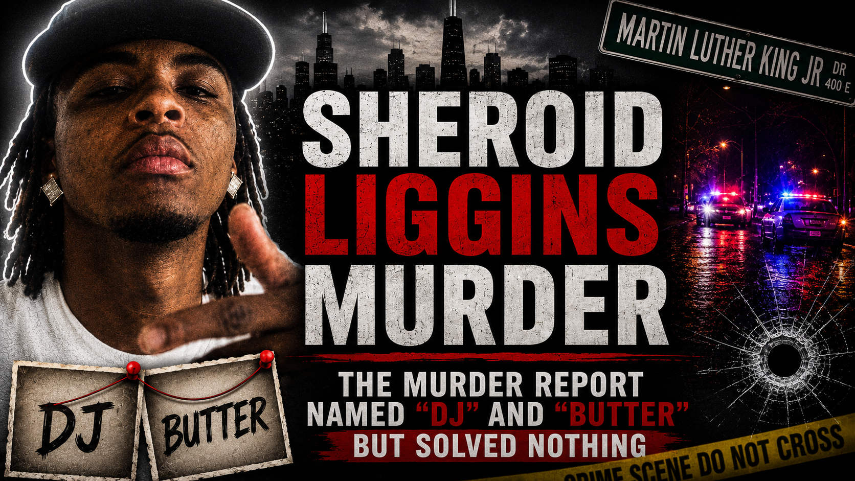 A nineteen-year-old man walked out of a store on Martin Luther King Drive in Chicago and seconds later collapsed on the sidewalk after being struck in the head by a .45 caliber round. More than a decade later, the homicide report still leaves behind the same two names that continue haunting the case: “DJ” and “Butter.”
