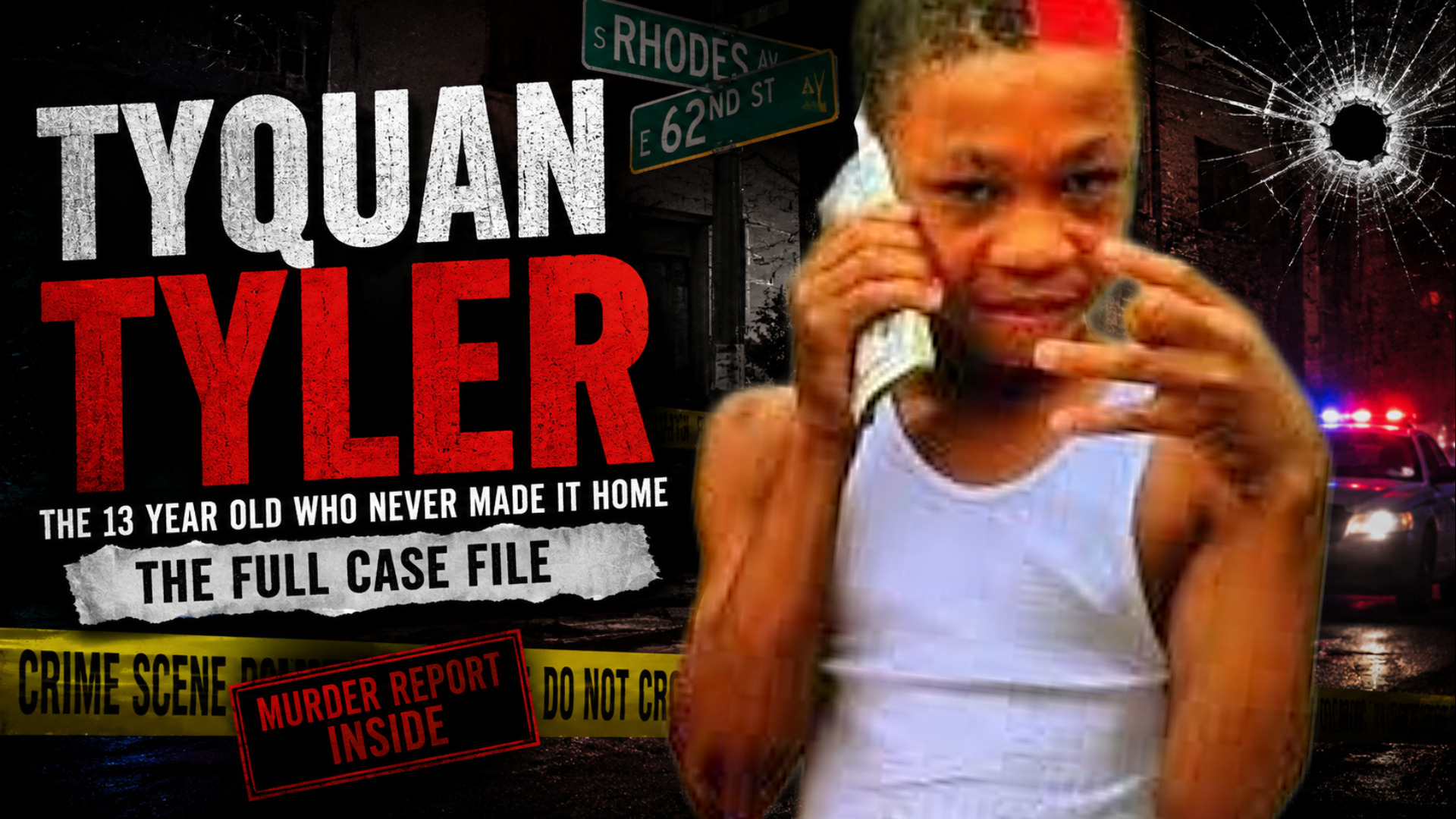 Tyquan Tyler was only thirteen when he was shot near 62nd and Rhodes after a crowded party spilled into chaos. The murder report describes fights breaking out, people moving through the block, and gunfire coming from the alley toward the crowd. What looked like another fast street rumor online becomes much clearer once the actual homicide file is opened.
