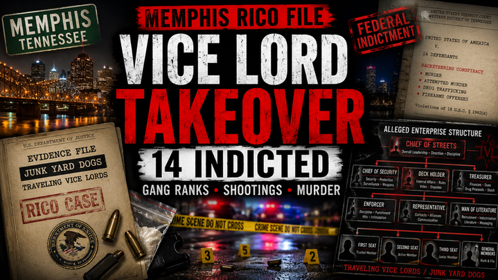 When federal prosecutors unsealed the Traveling Vice Lords and Junk Yard Dogs indictment, the case immediately stood apart from the average Memphis gang roundup because the government was not simply describing shootings or drug sales.