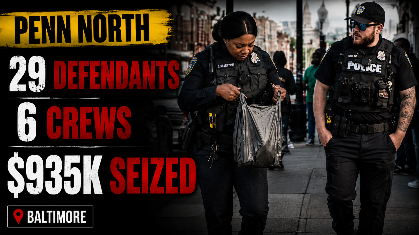 Penn North was not treated like one corner, one crew, or one small narcotics case. Federal investigators described a West Baltimore drug market where multiple crews were operating around the same Pennsylvania Avenue and North Avenue corridor, selling branded fentanyl, heroin, cocaine, and crack while police quietly built six separate indictments into one massive takedown.