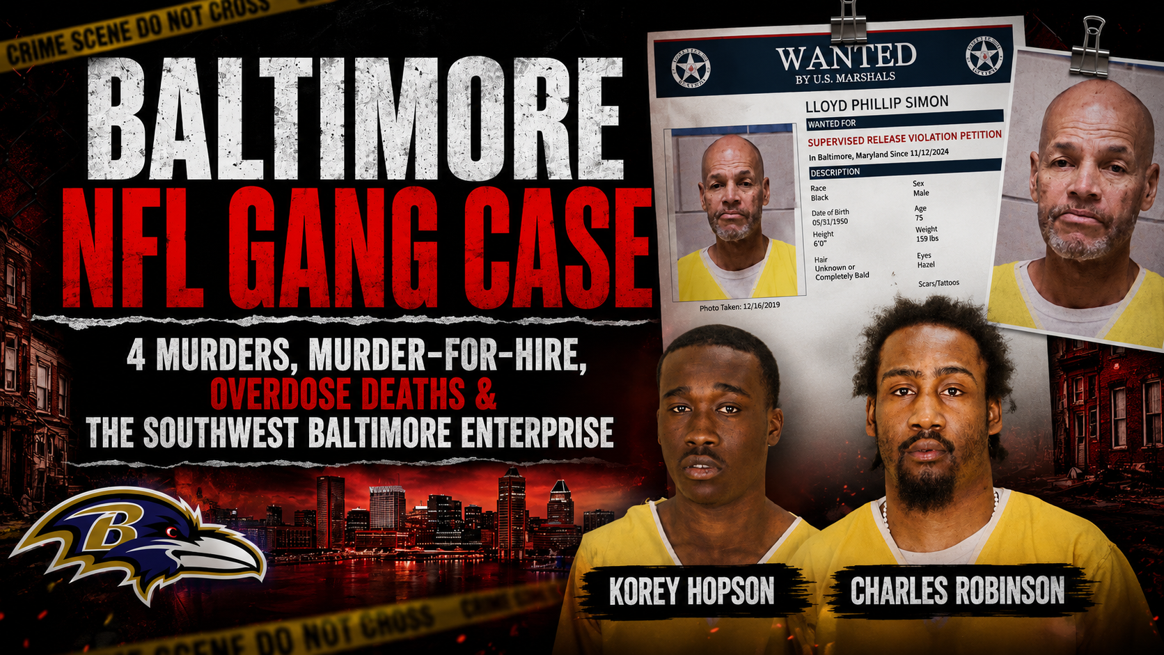 Federal prosecutors claimed a Southwest Baltimore gang called NFL operated as a violent criminal enterprise tied to murders, witness intimidation, fentanyl trafficking, retaliation shootings, and paid killings connected to Edmondson Village.