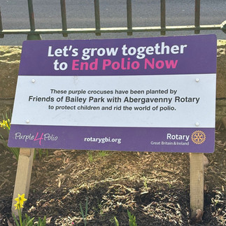 Sign saying Let’s grow together to end polio now