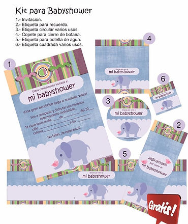 etiqueas para baby shower azul