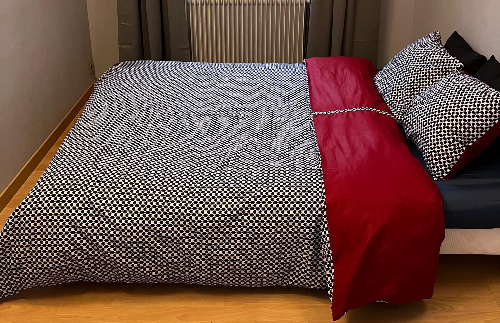 Housse de couette et 2 taies, Bordeaux