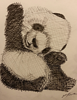Quick panda cub inking