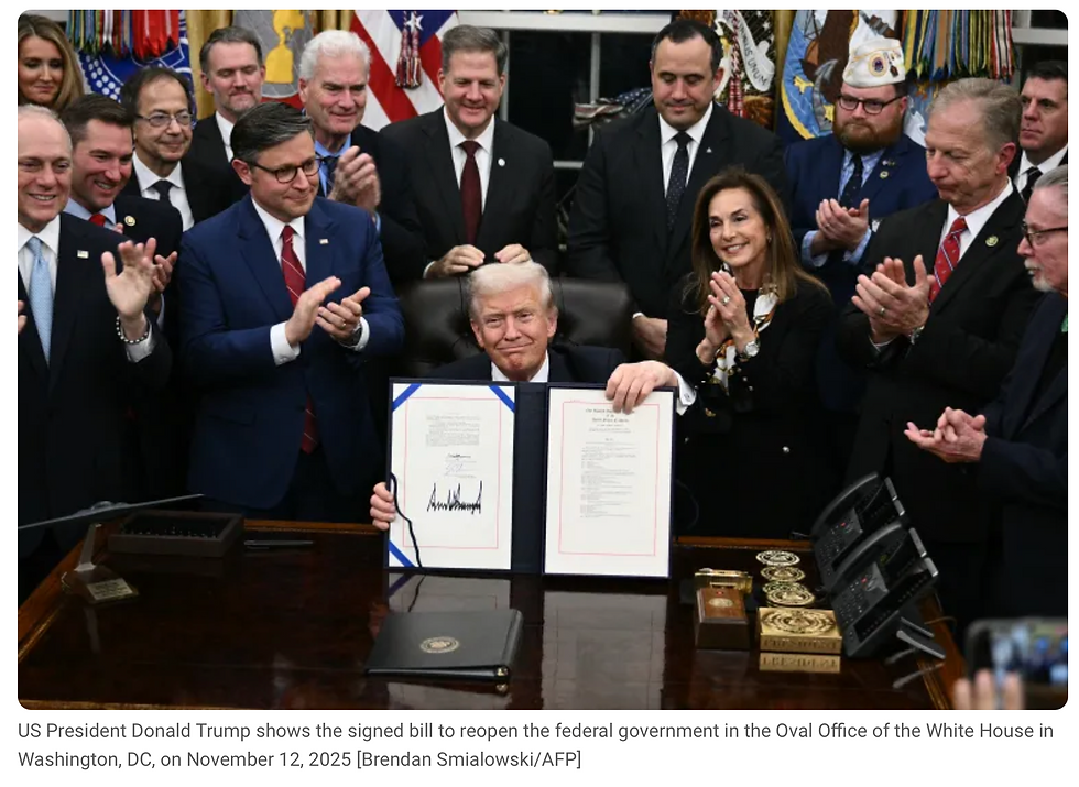 Week ended November 14, 2025: US government reopens