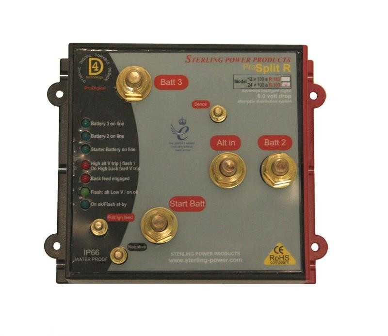 ProSplit-R Zero Volt Drop Marine Battery Isolator (24V, 100 Amp, 3 Output)