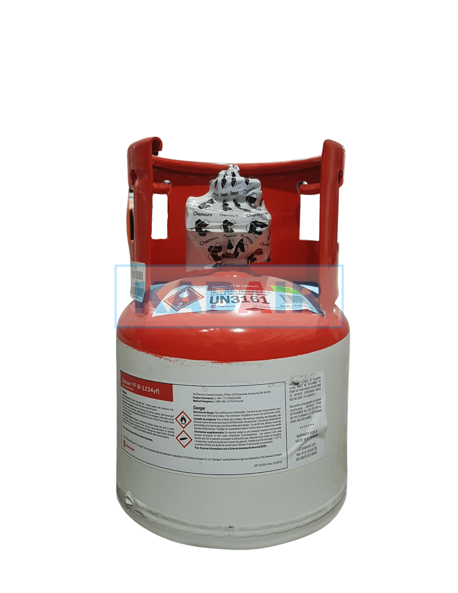 R1234yf Refrigerant Tank - 10lbs Cylinder