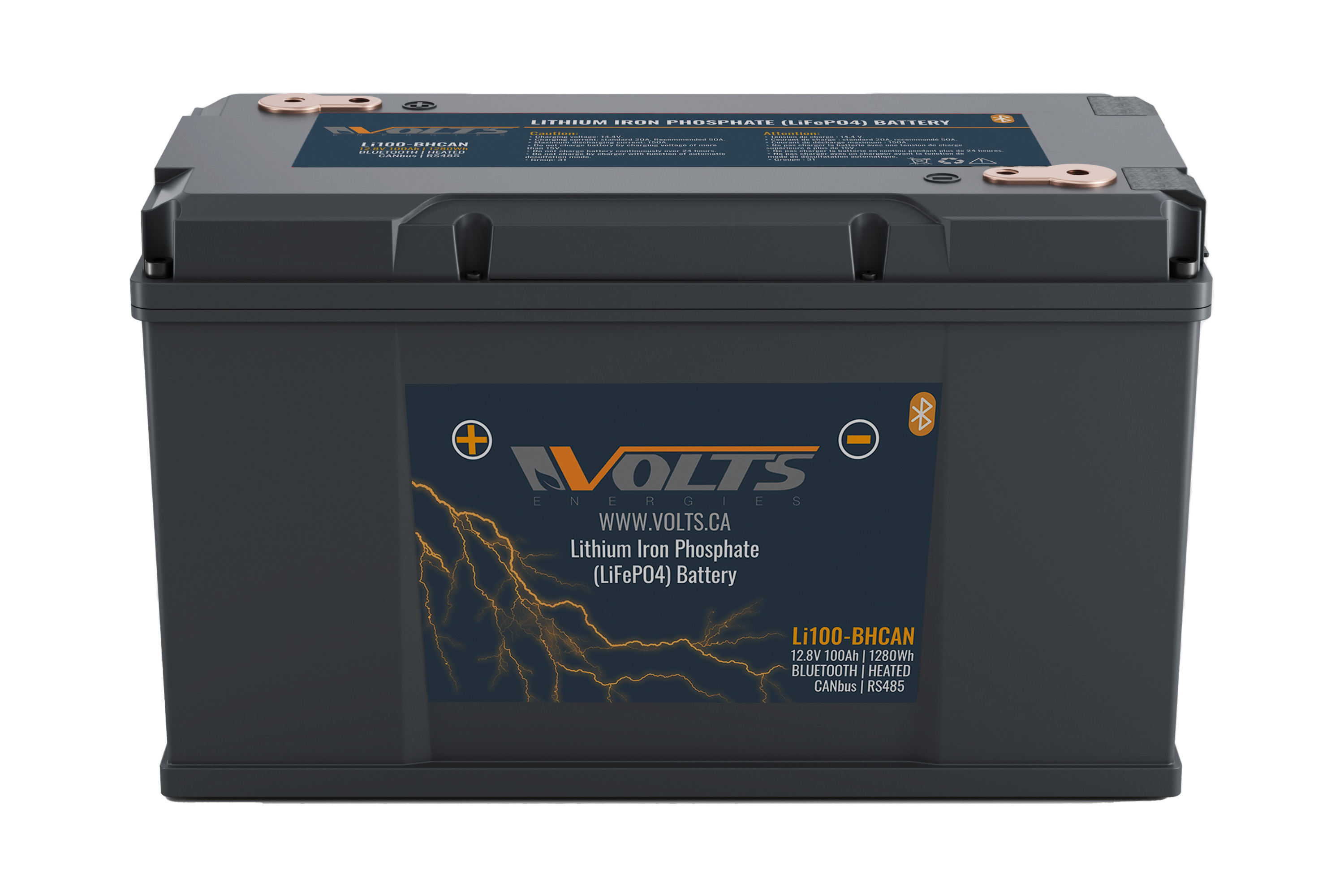 Volts - Lithium Battery 12v/100Ah - Self Heating - Iron Phosphate
