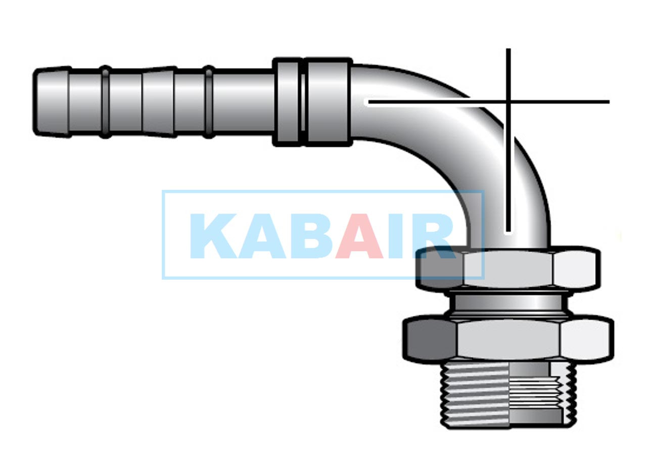 90� #10 Bulkhead Fitting for #12 EZ Clip Hose