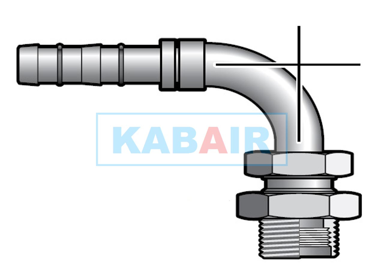 90� #8 Bulkhead Fitting for EZ Clip Hose
