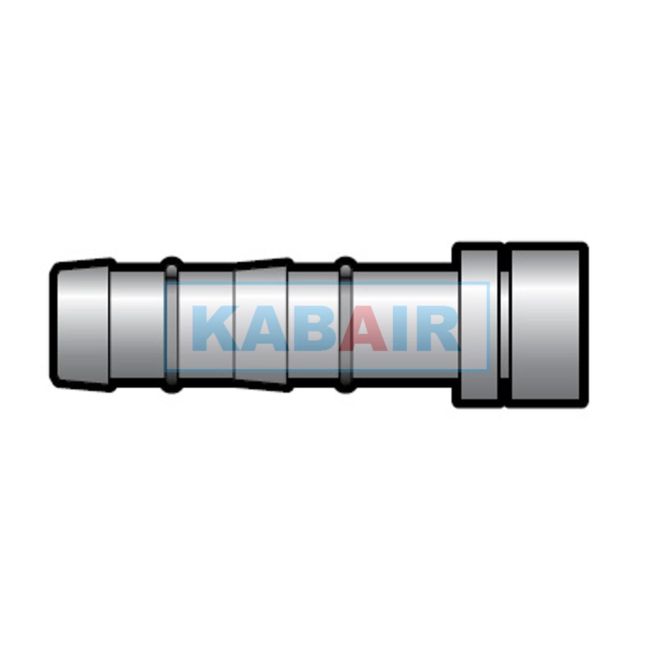 Steel Weld On Fitting for #6 EZ Clip Hose, 3/8'' Tube