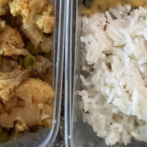 Gobi aloo (Cauliflower and potato) with paratha or rice