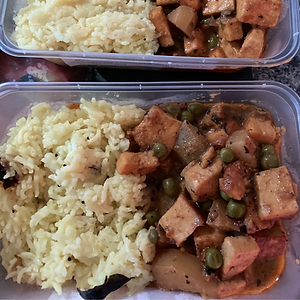 Palak Paneer Curry (spinach) with Jeera Rice