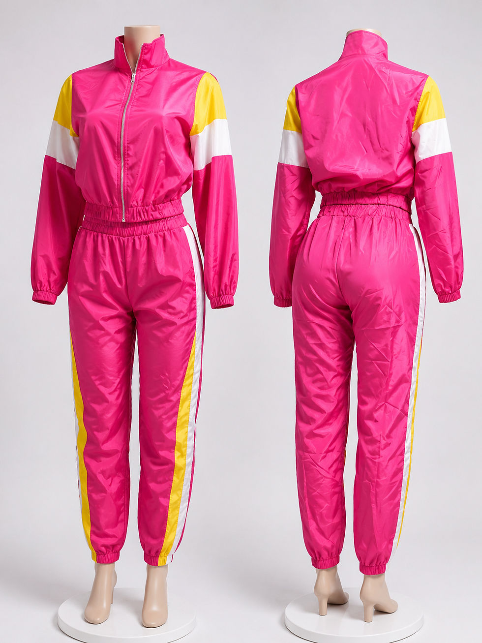 Thumbnail: Women’s Color Block Windbreaker Two-Piece Tracksuit – Zip-Up Jacket & Jogger Pan