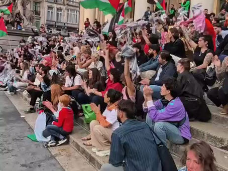 הפגנות פרו-פלסטיניות אתמול בבריסל, המפגינים צועקים "אינתיפאדה " וקריאות סיסמת "one solution" שבעצם קוראת להשמדתה של מדינת ישראל מבלי להגיד זאת מפורשות