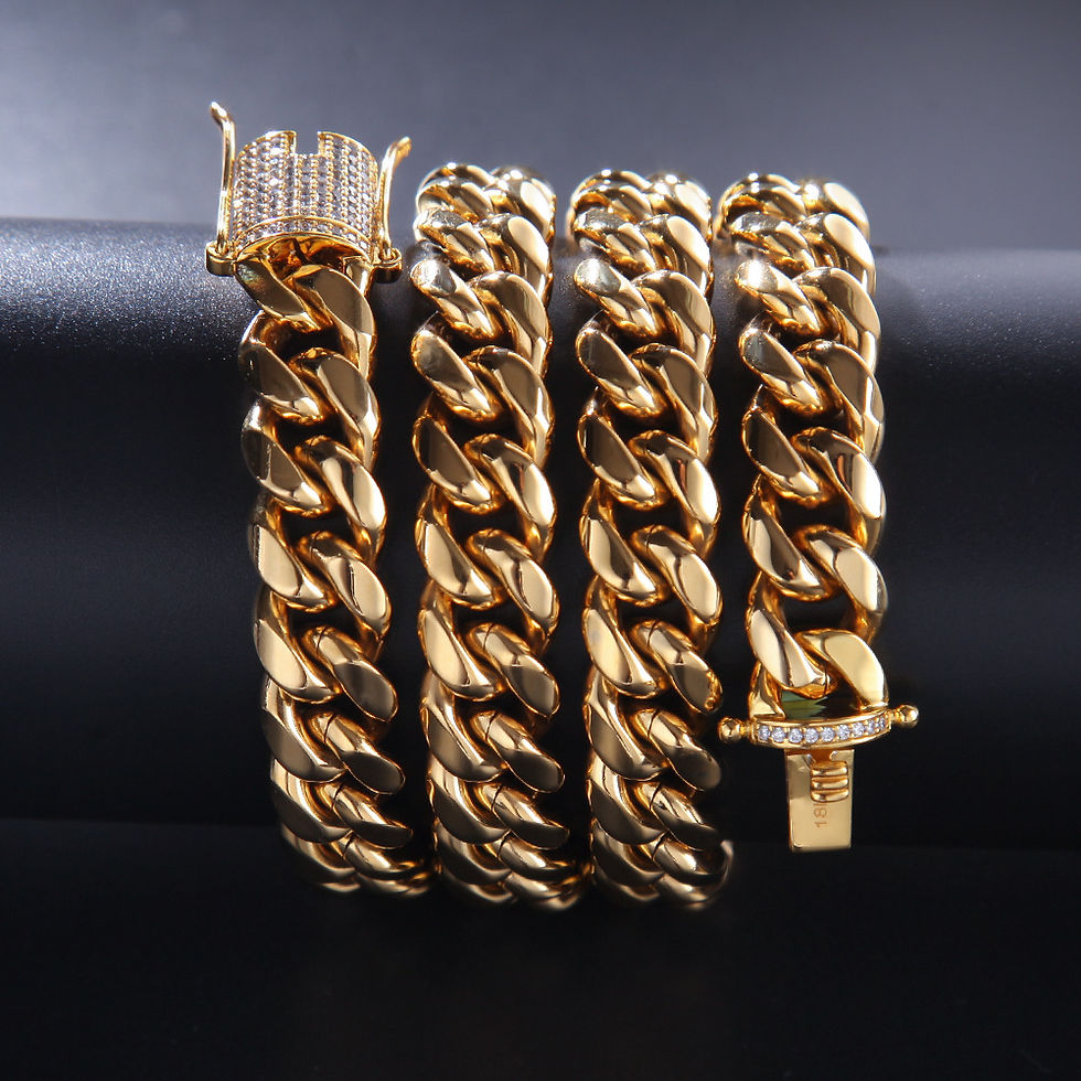 Thumbnail: Cuban style double layer stainless steel 316L necklace