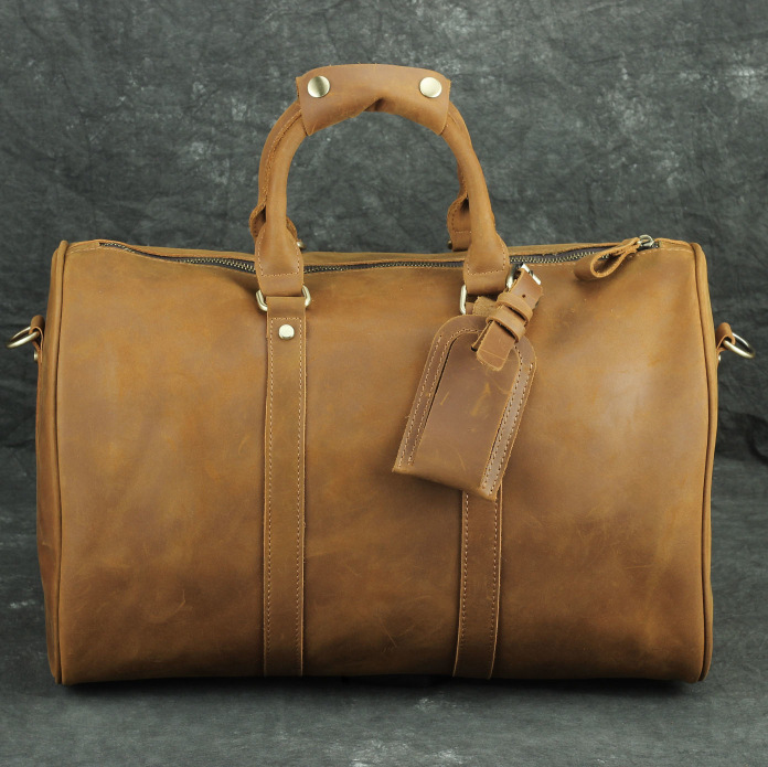 Thumbnail: Creative design handmade cow leather pastoral casual style leather bag
