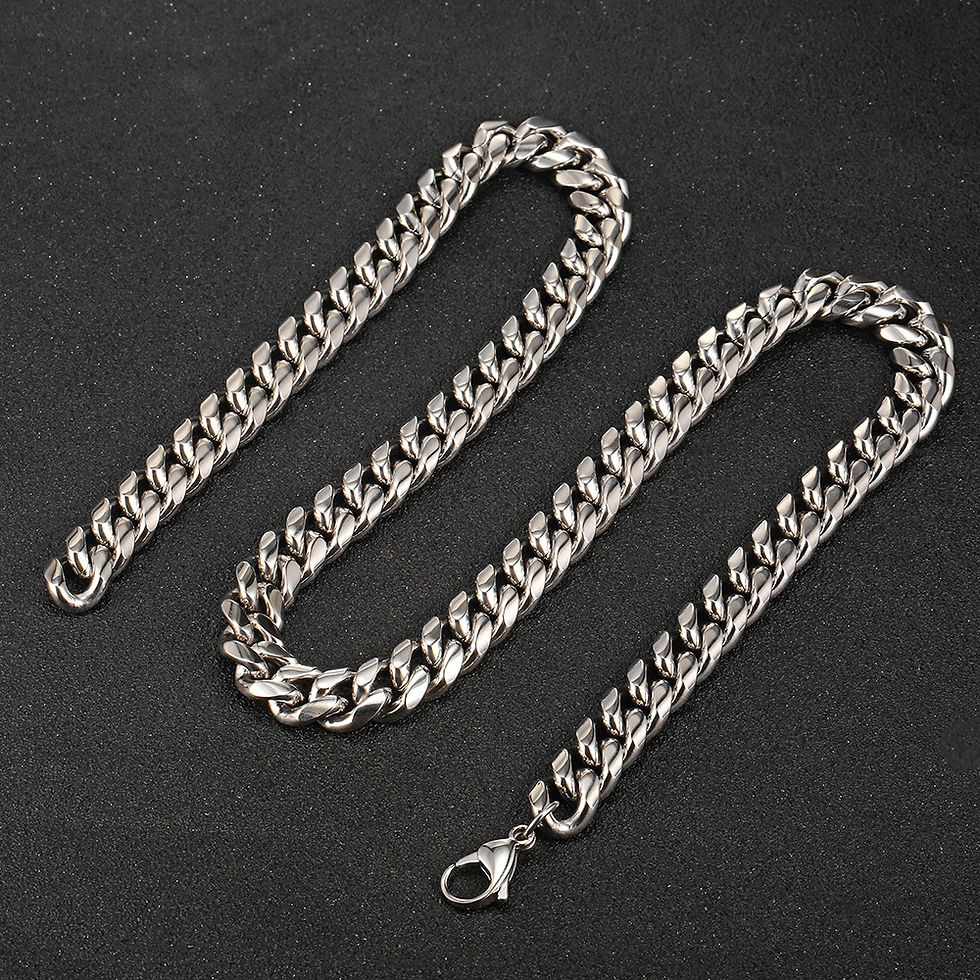 Thumbnail: Cuban style men's stainless steel 316L necklace