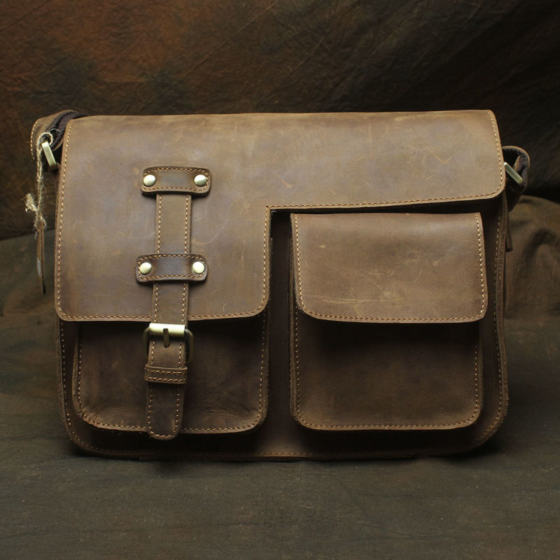 Creative design handmade cow leather pastoral casual style leather bag