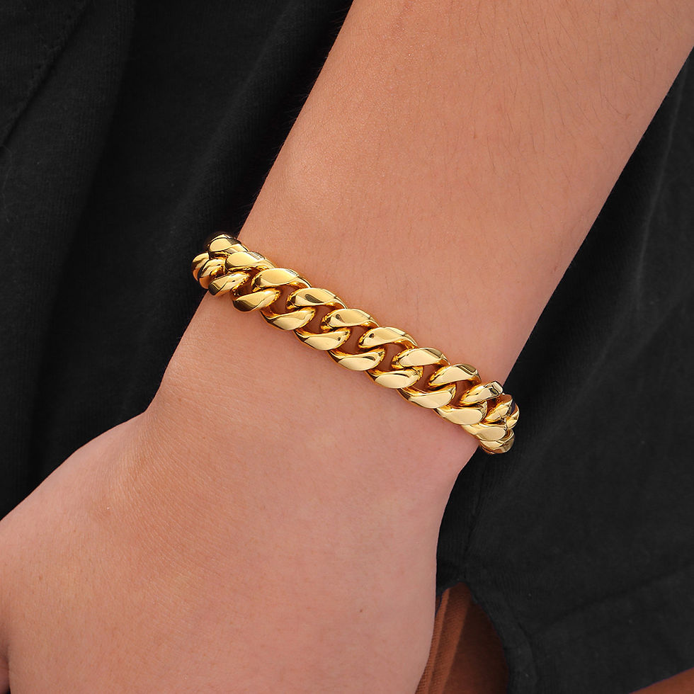 Thumbnail: Cuban style men's stainless steel 316L bracelet