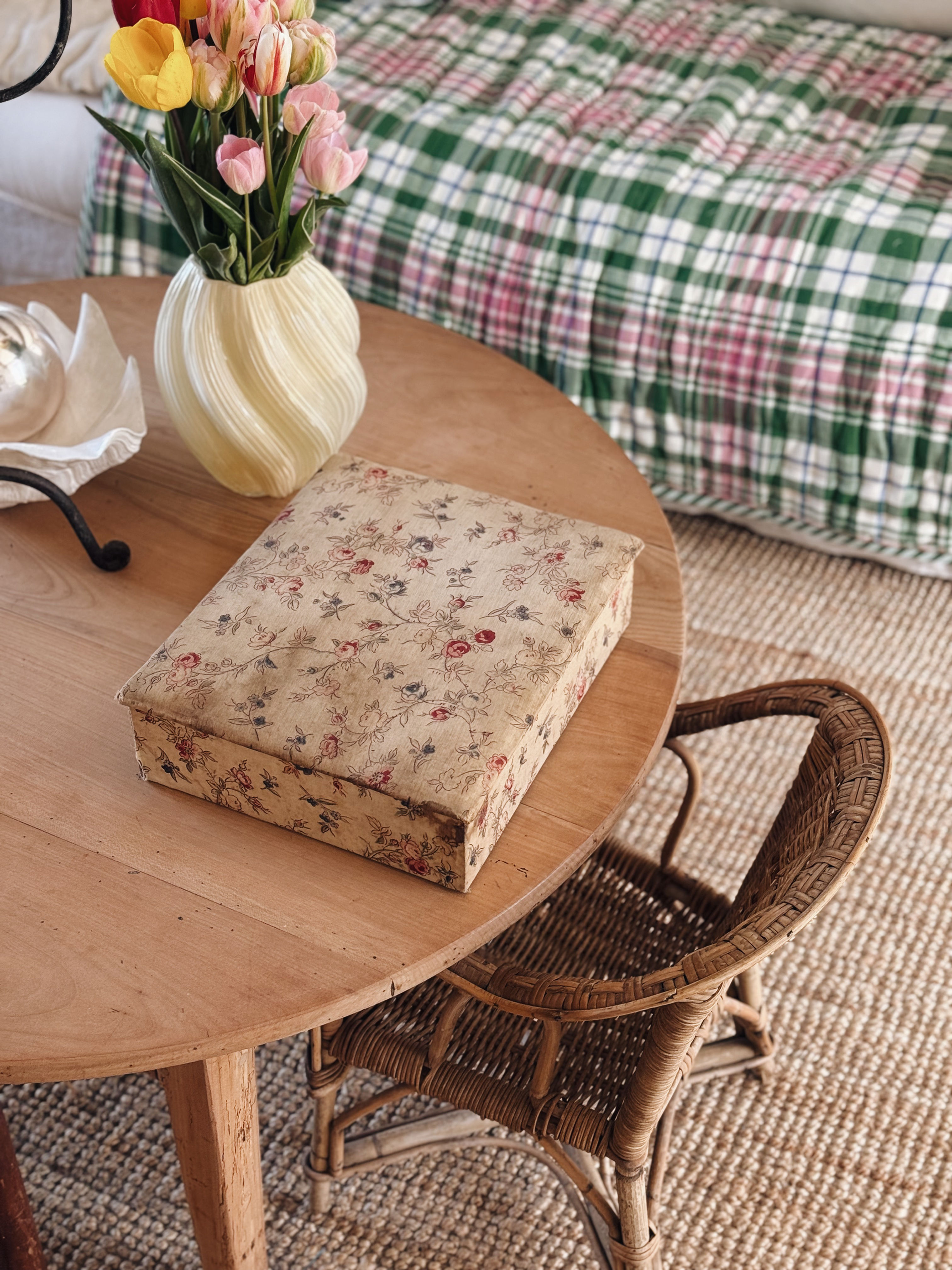 Boîte tissu fleurie