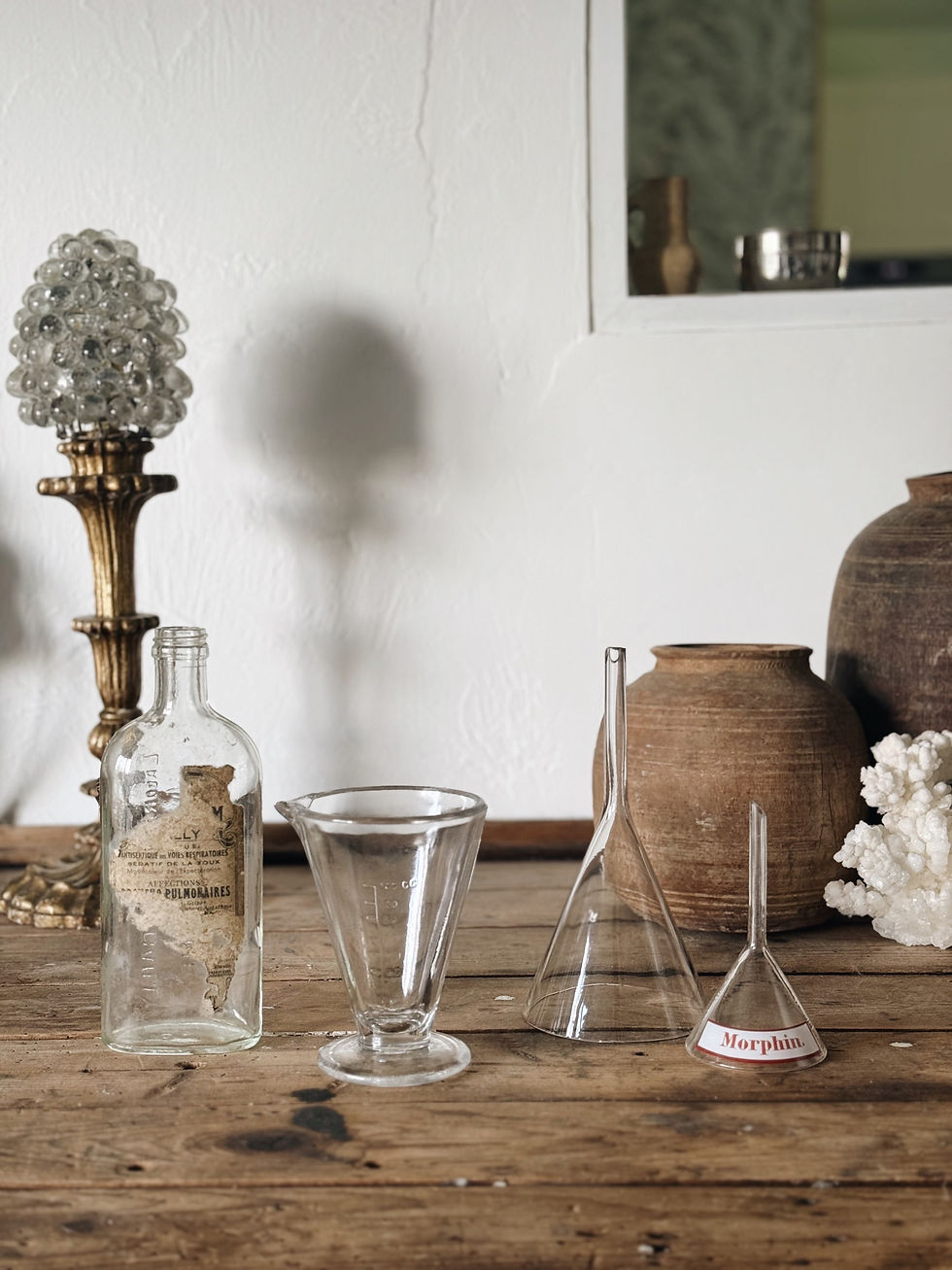 Verrerie ancienne de pharmacie
