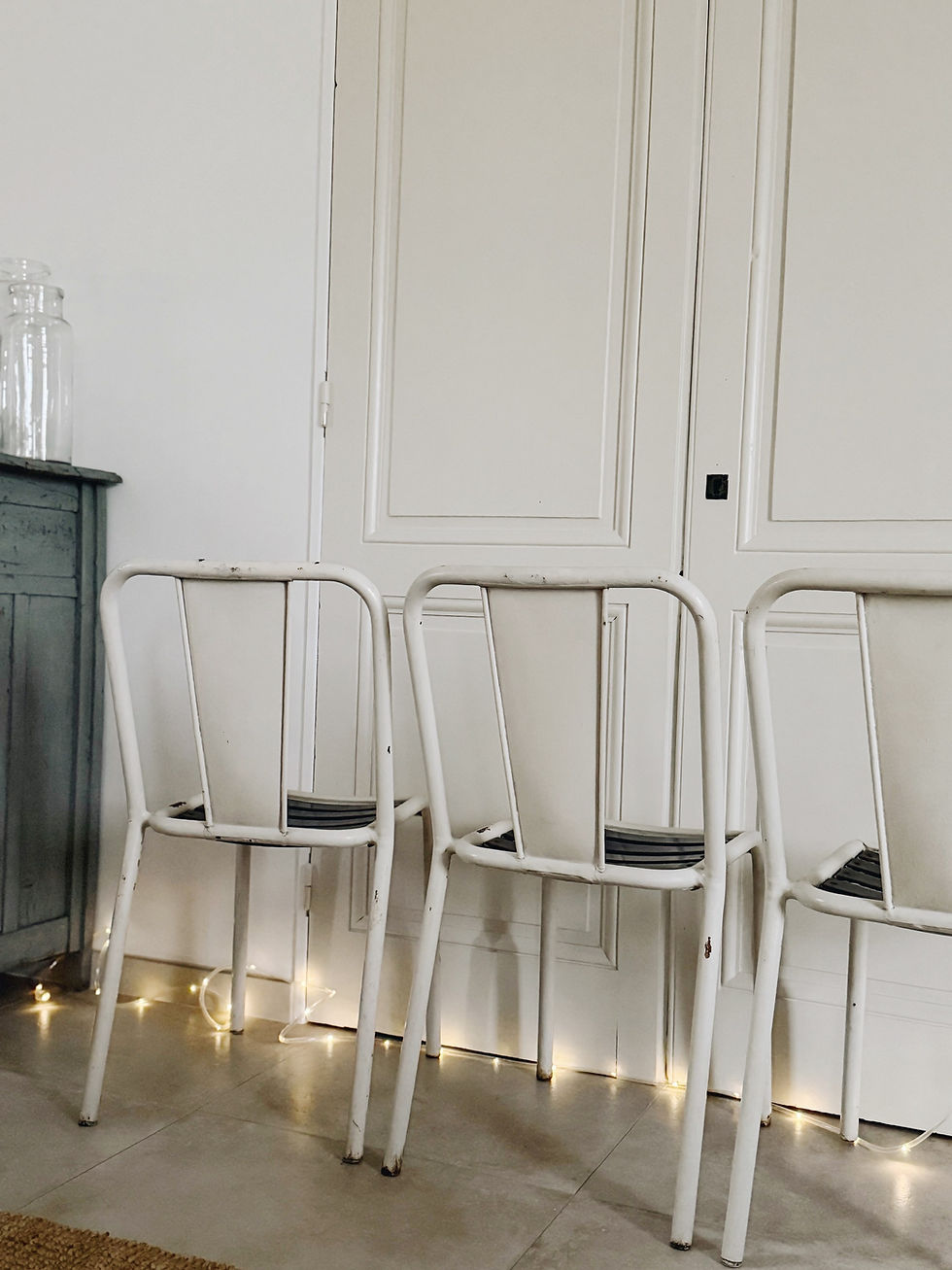 Miniature : Trio de chaises en métal style Tolix 