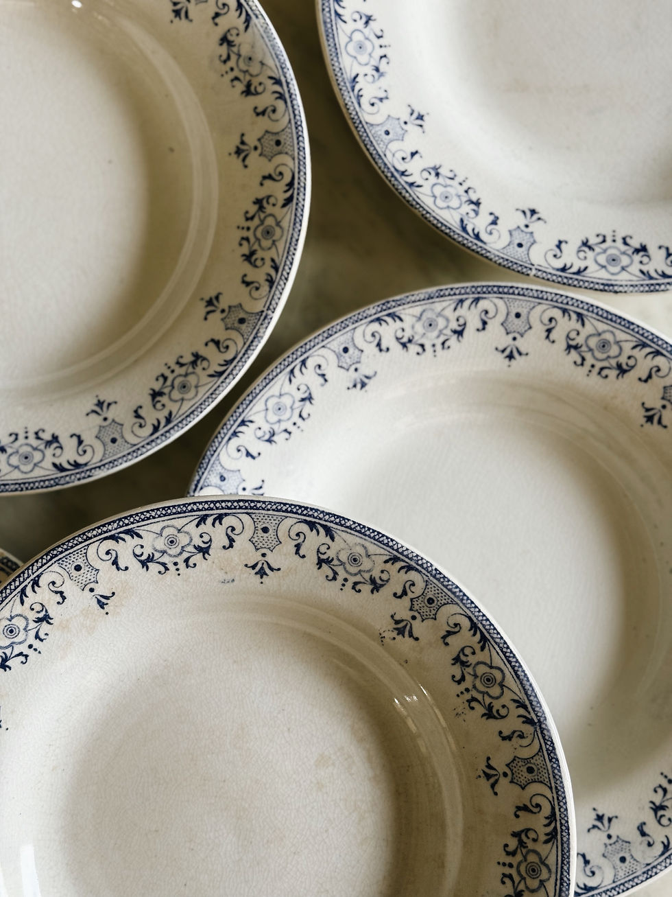 Miniature : Assiettes creuses terre de fer Creil et Montereau