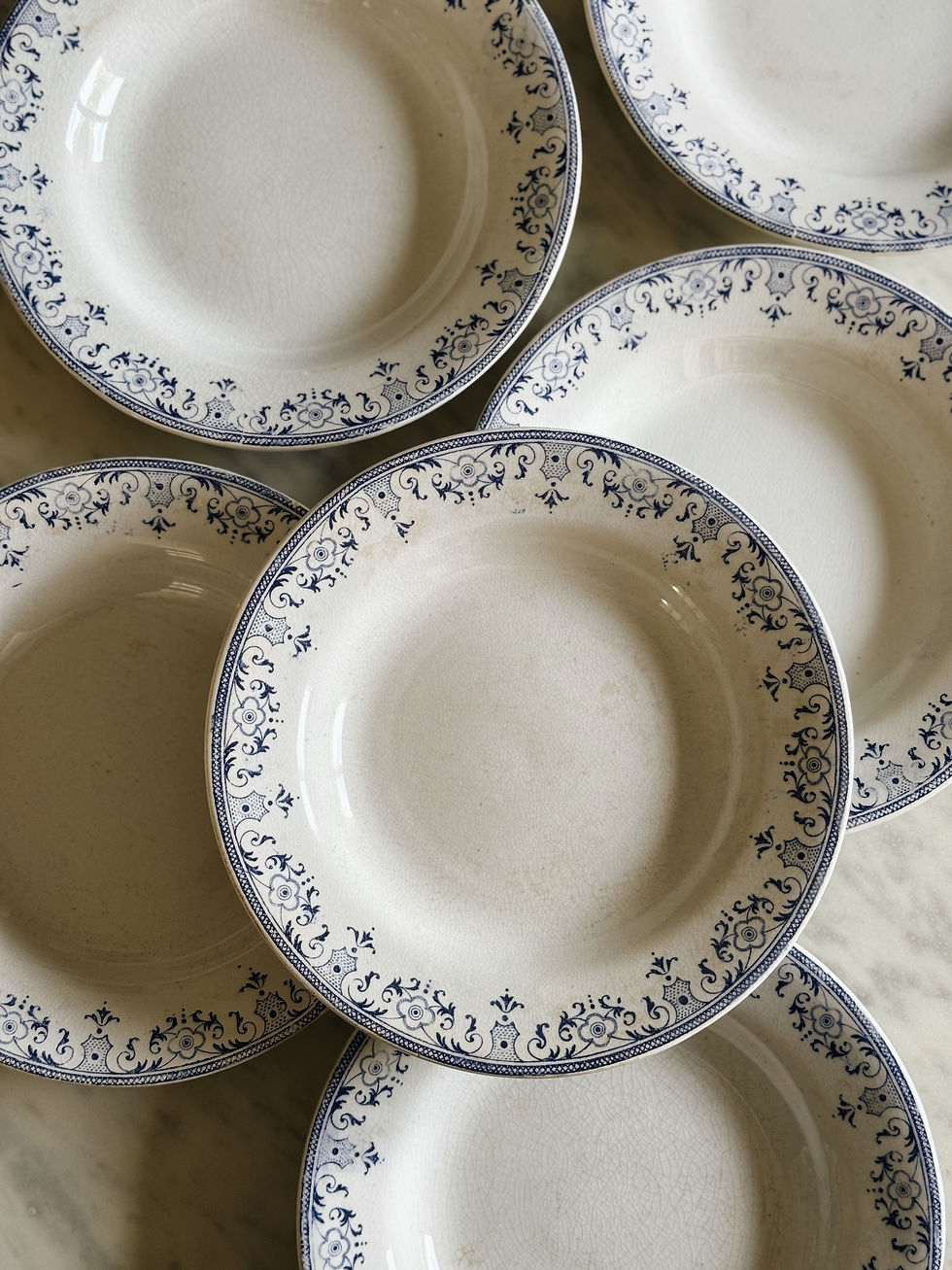 Miniature : Assiettes creuses terre de fer Creil et Montereau