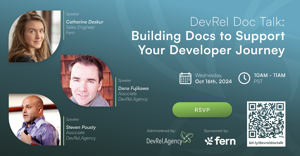 Join documentation experts from DevRel.Agency and Fern to learn best practices for creating impactful developer documentation.