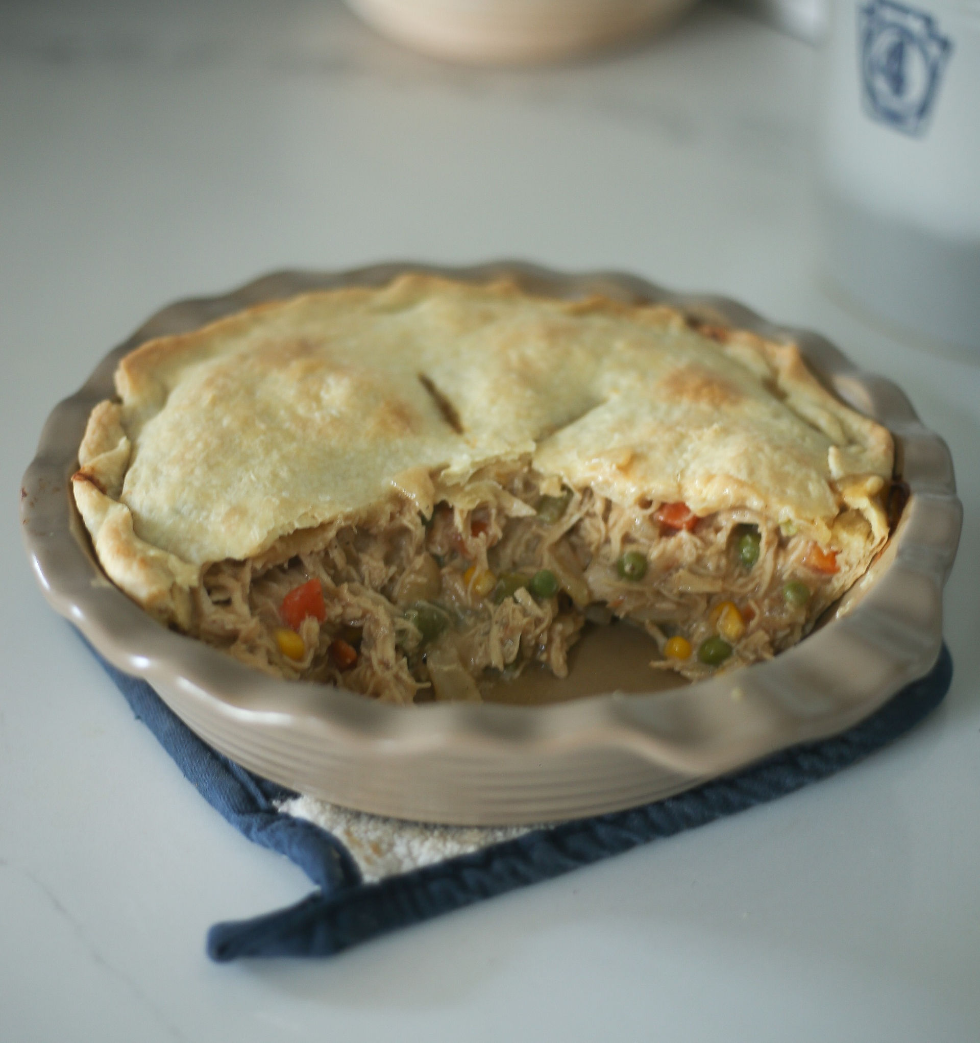 sliced chicken pot pie