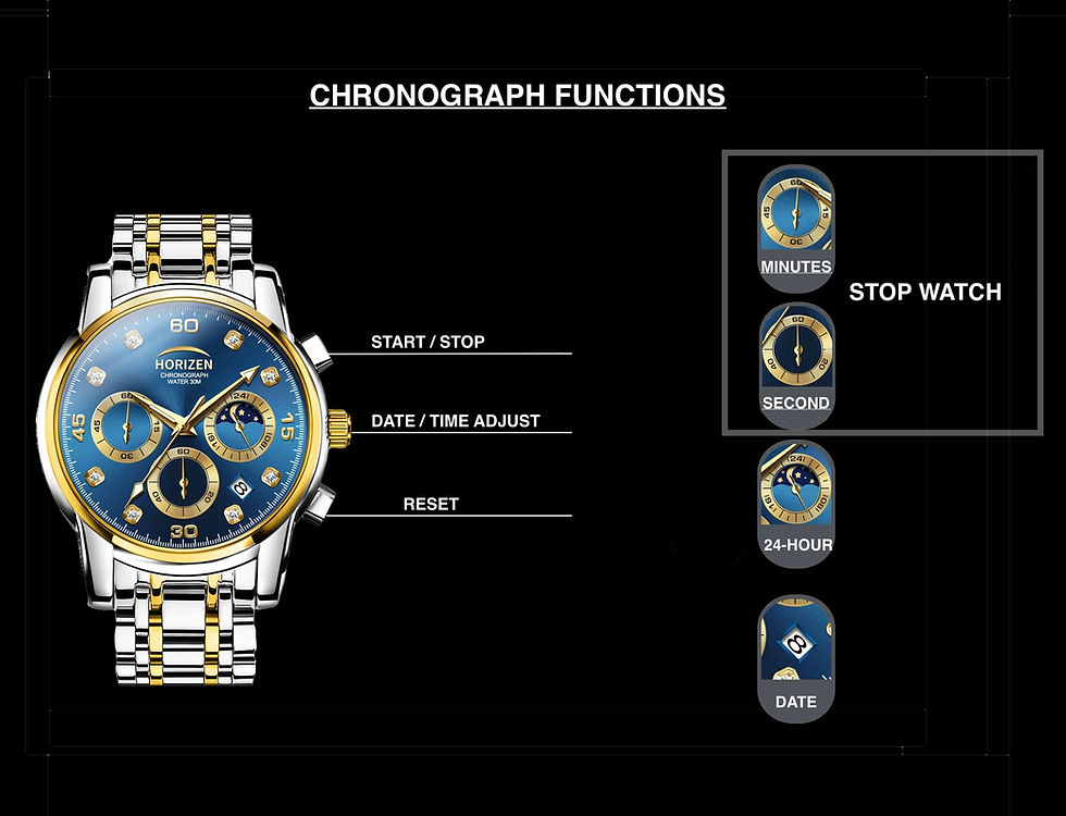 Thumbnail: HORIZEN Premium Chronograph Analog Watch for Men (Blue)