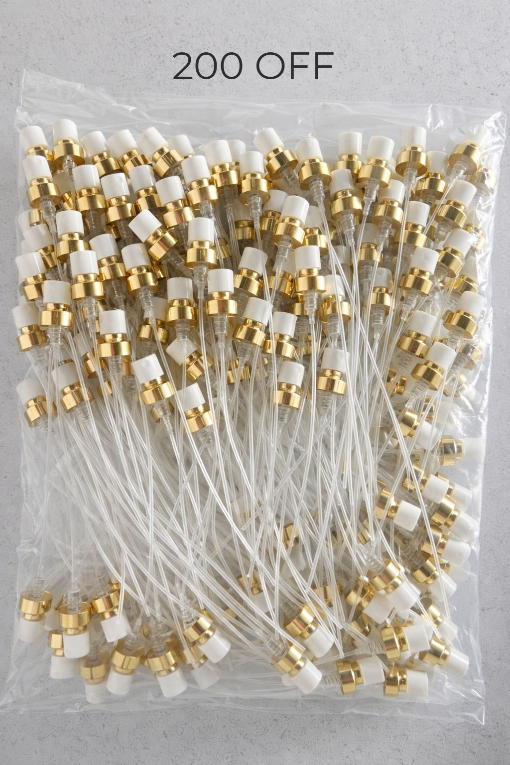 15mm Crimp Spray White/Gold (200 off)