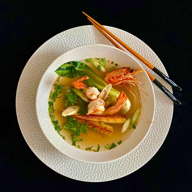 Soupe aux gambas et saveurs Thaïlandaises
