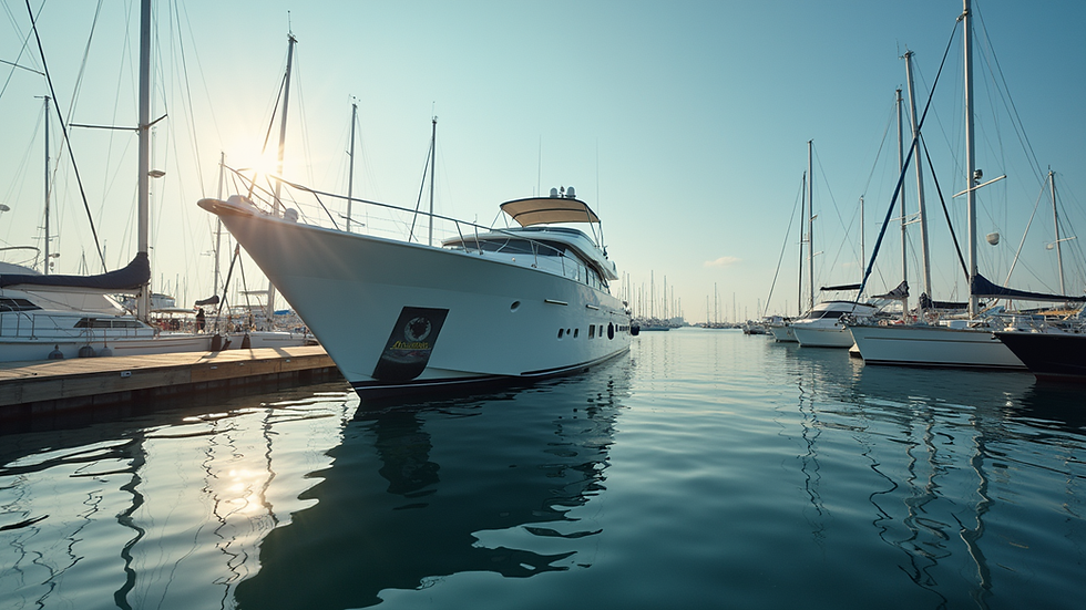 Eye-level view of a yacht refueling at a marina dock