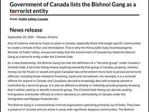 Government of Canada press release