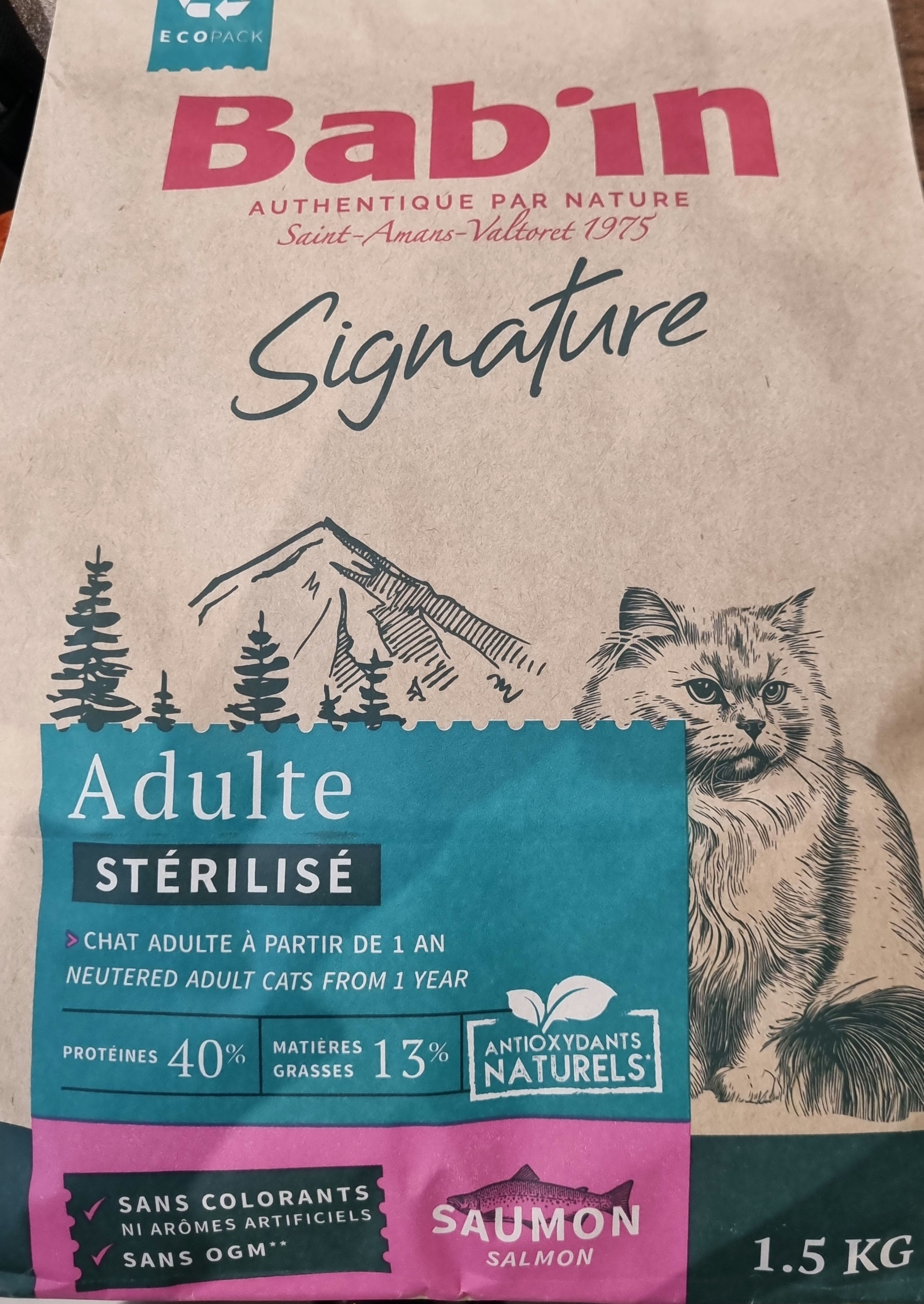 Chat adulte stérilisé saumon 1,5kg