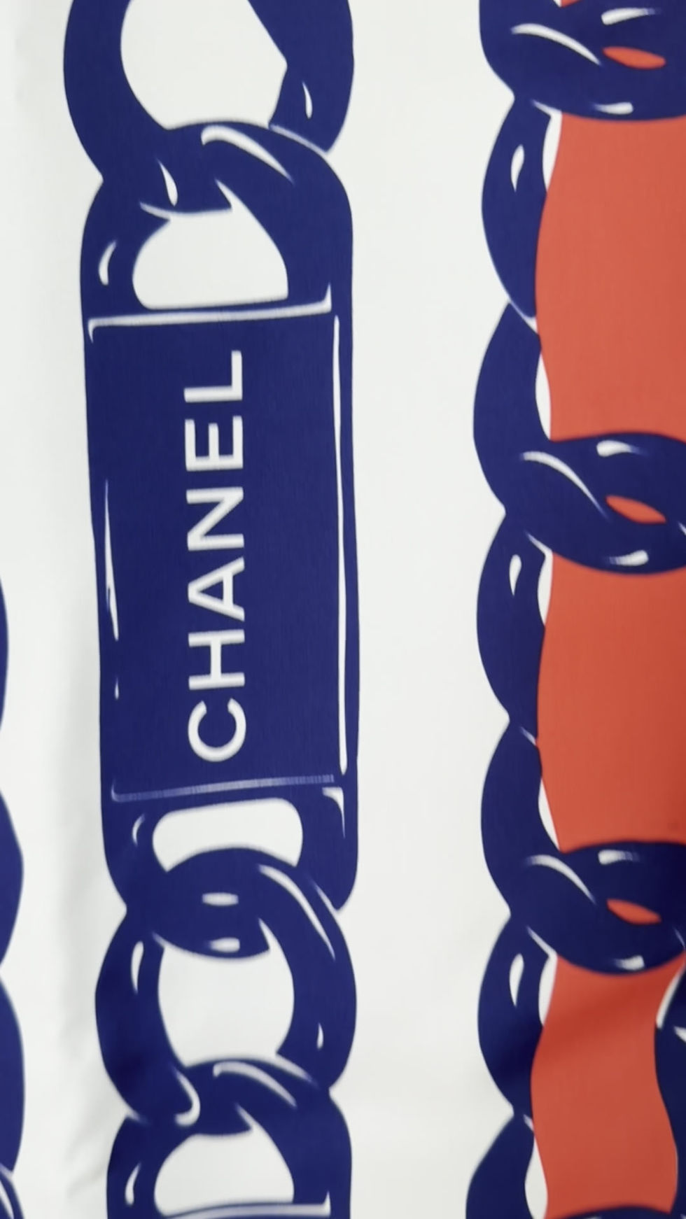 Thumbnail: Vintage Chanel Ribbon Chain Link Silk Scarf