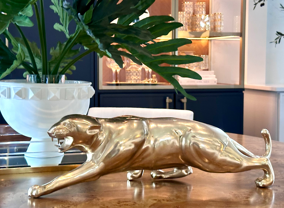 Thumbnail: 27" Vintage Solid Brass Leopard