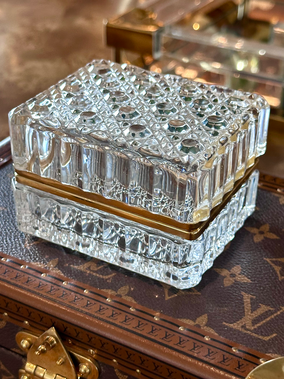 Thumbnail: Vintage Crystal & Brass box