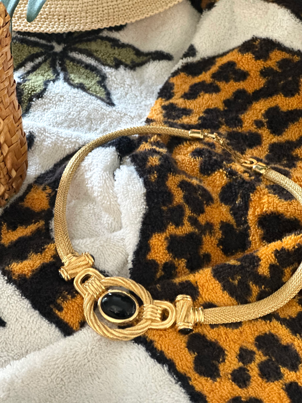 Thumbnail: Christian Dior Gold plated & onyx choker