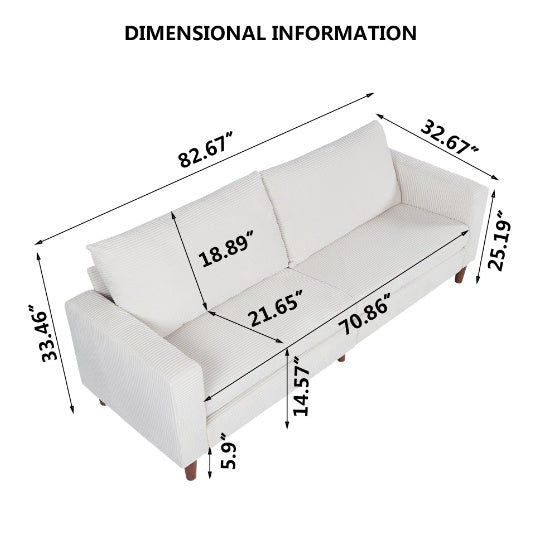 Thumbnail: Modern Neutral Linen Sofa