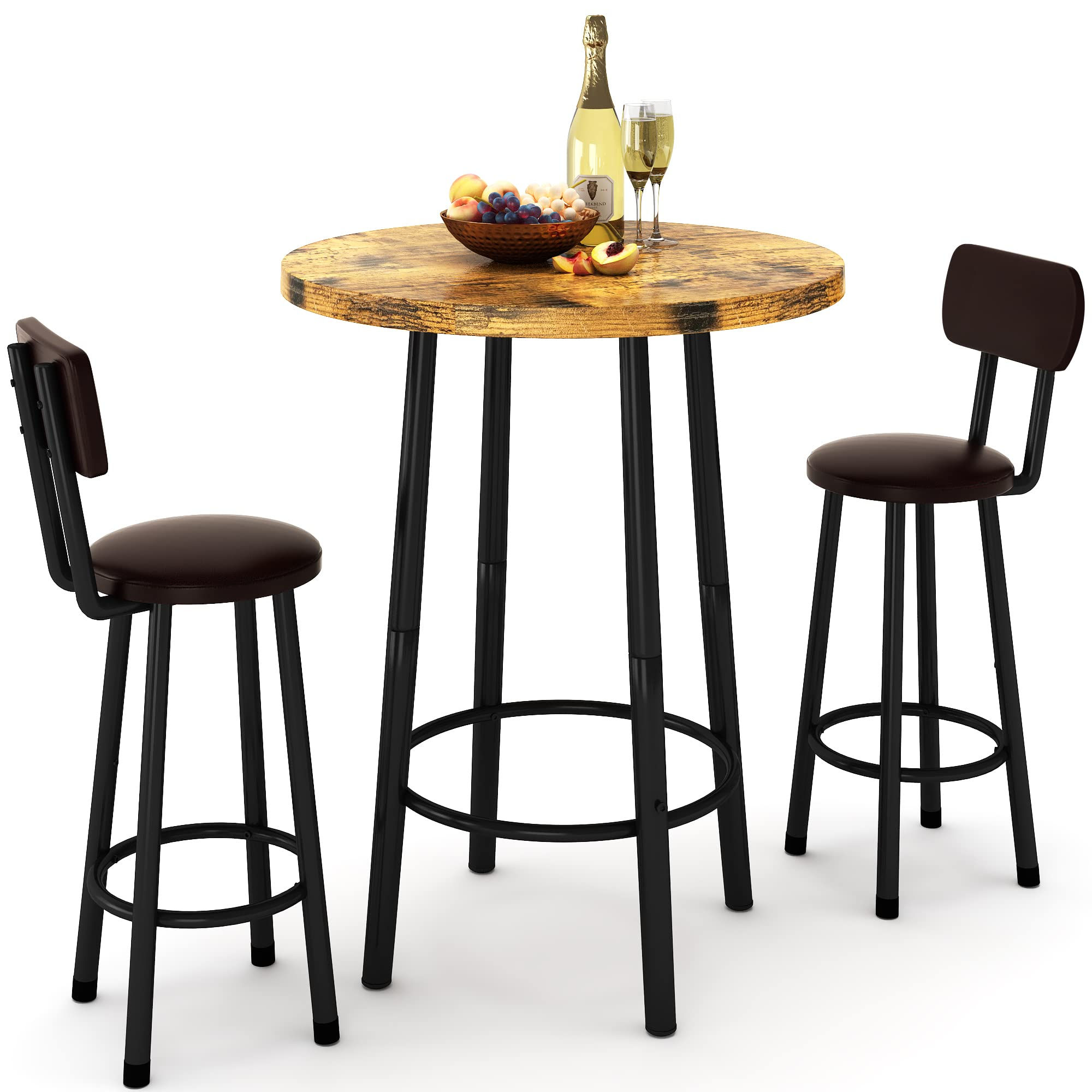 Rustic 3-Piece Bistro Pub Set