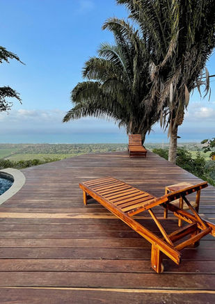 Pool deck with view.